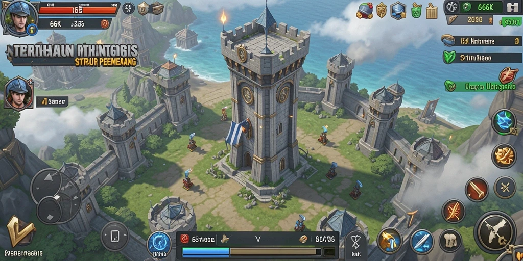 Tampilan gameplay 66K dengan aksi Tower Defense yang intens.