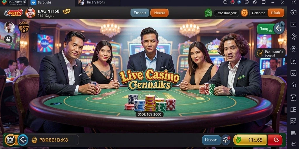 Tampilan menarik dari permainan Live Casino di BAGINTA168.