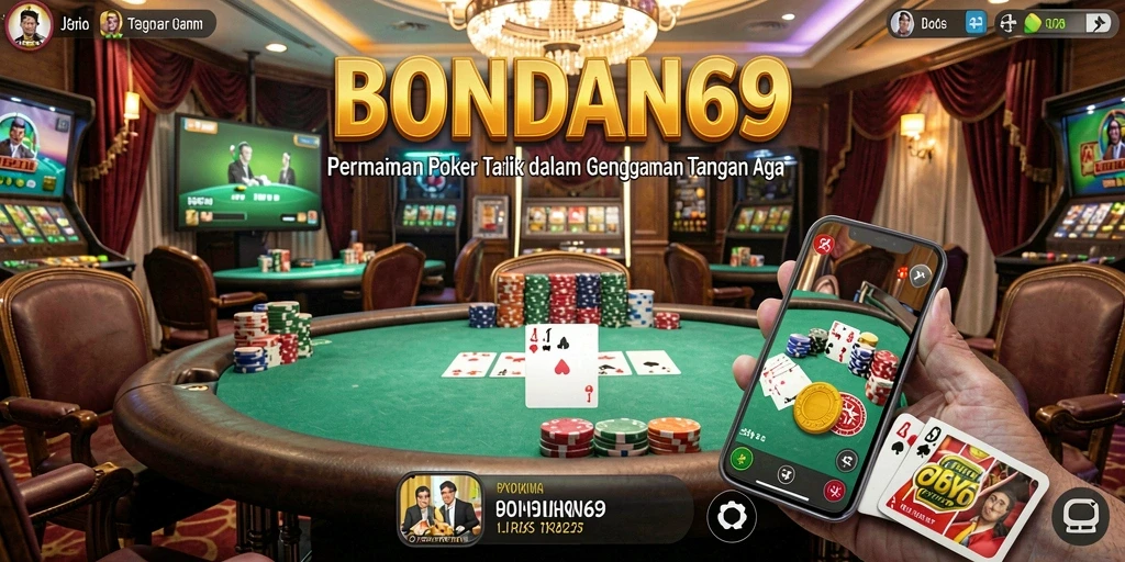 Tampilan permainan Poker yang menegangkan dan seru di BONDAN69.