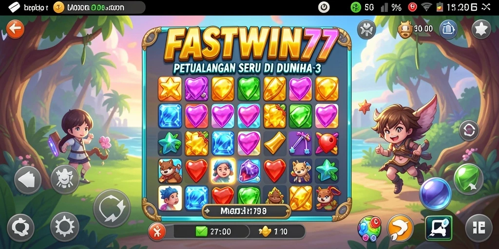 Screenshot utama FASTWIN77 menampilkan serunya gameplay Match-3.