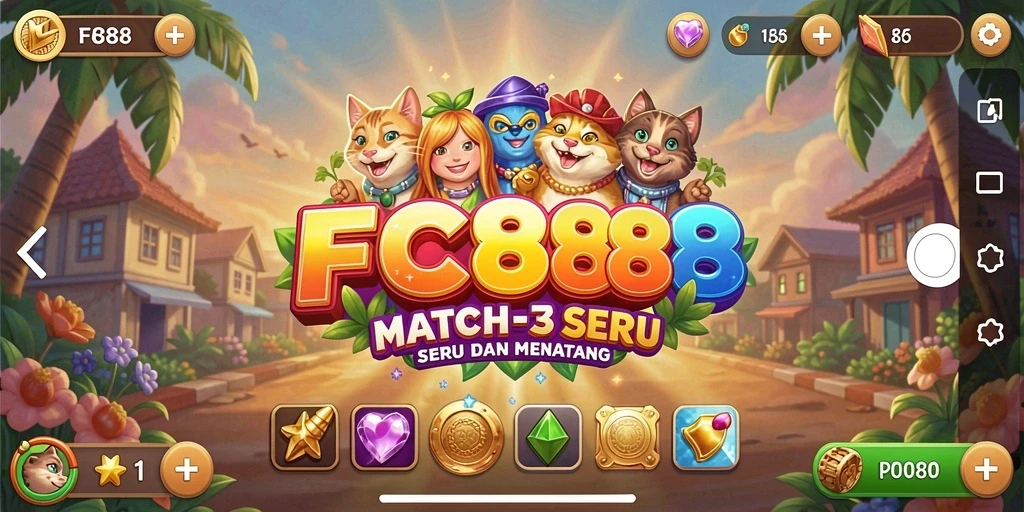 Tampilan gameplay FC888 yang penuh warna dan menantang.