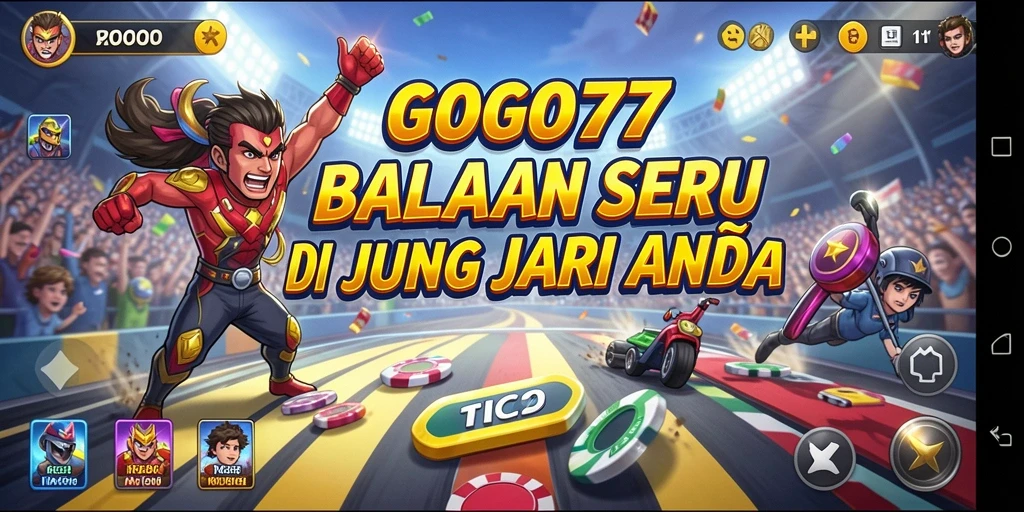 Screenshot GOGO77 menampilkan aksi balap yang mendebarkan.