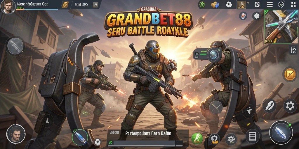Tangkapan layar gameplay GRAND BET88 menunjukkan aksi pertempuran mendebarkan.