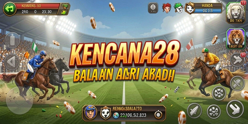 Tampilan seru gameplay balapan KENCANA28 yang mendebarkan.