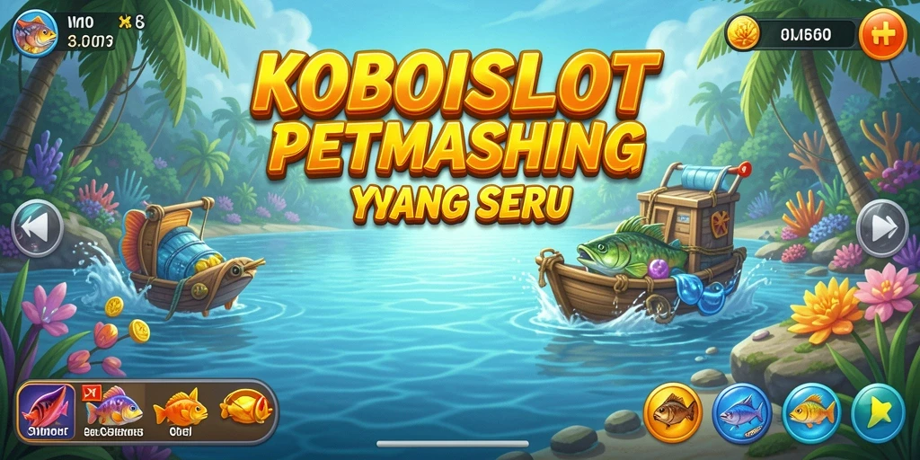 Screenshot gameplay KOBOISLOT menampilkan aksi memancing yang mendebarkan.
