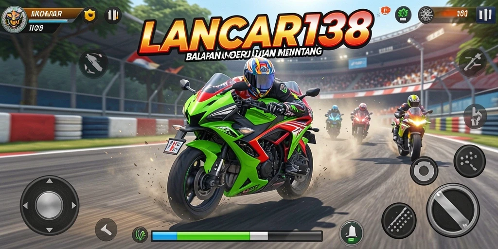 Gameplay balap motor intens dan menegangkan dalam LANCAR138.