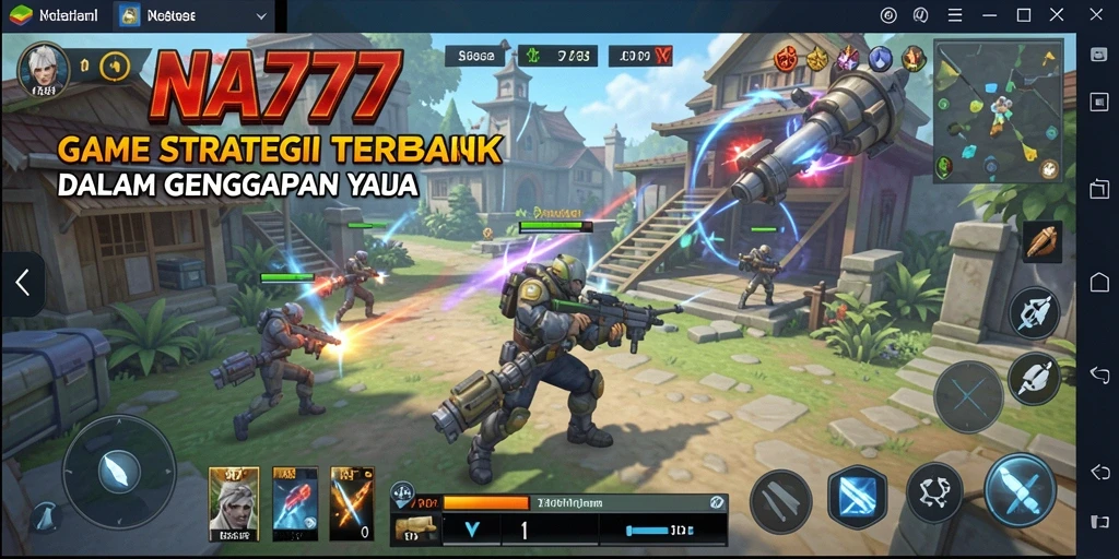 Tangkapan layar utama NA777 menampilkan aksi strategi yang mendebarkan.