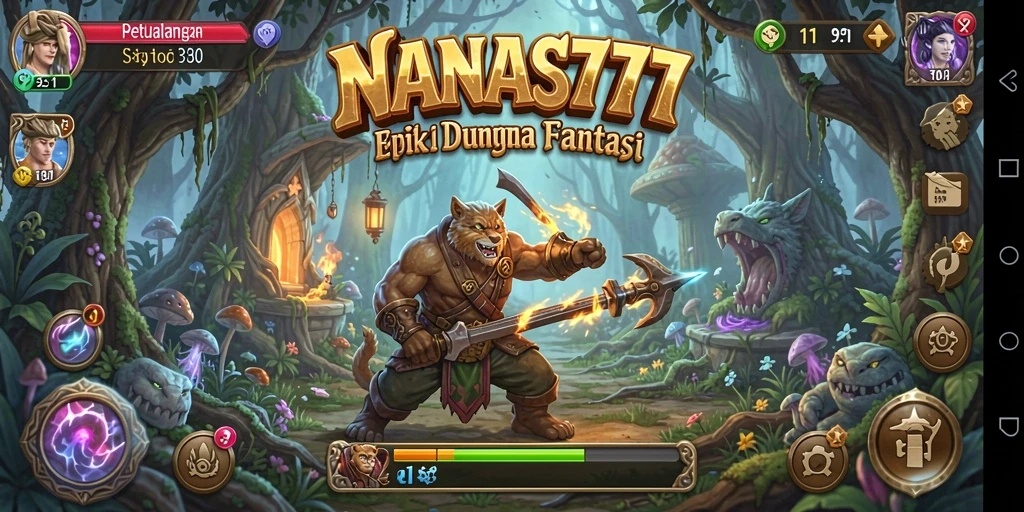 Tampilan gameplay NANAS777 yang menampilkan petualangan seru dan tantangan mendebarkan.