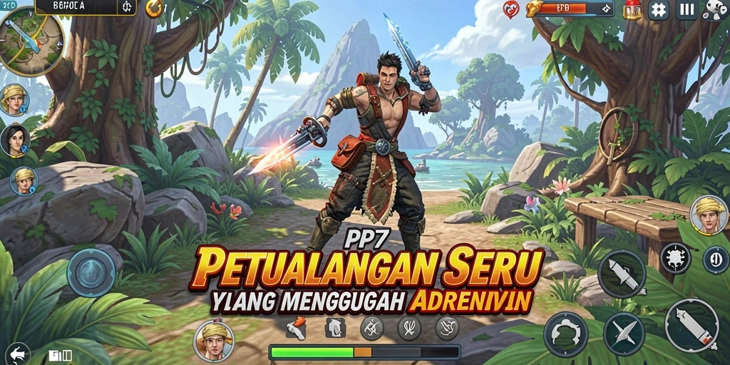 Tampilan gameplay PP7 yang mendebarkan dalam suasana petualangan.