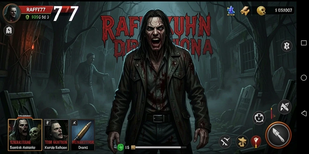 Screenshot RAFFI777 menunjukkan gameplay menegangkan di dunia Horror.