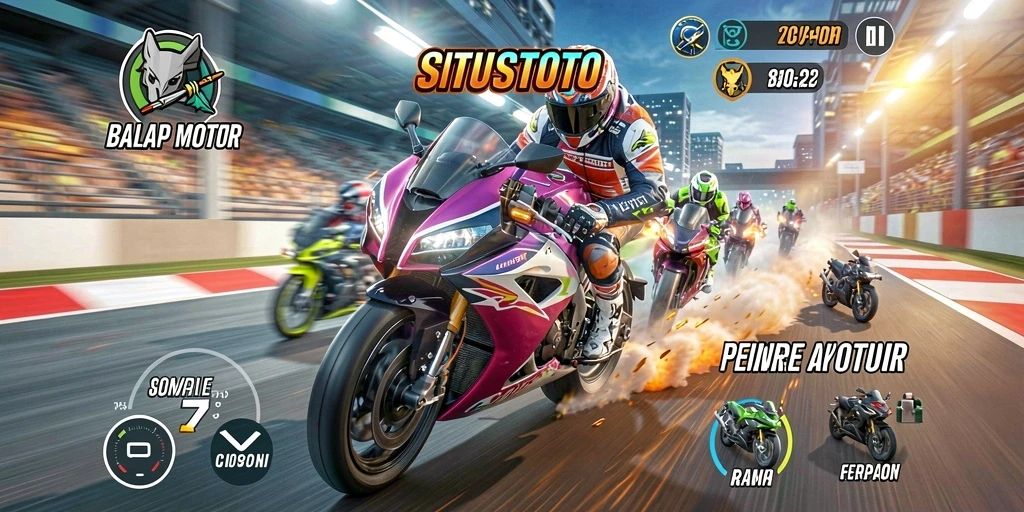 Gameplay balap motor di SITUSTOTO yang seru dan mendebarkan.