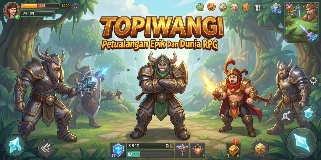Tampilan gameplay <strong>TOPIWANGI</strong> yang menampilkan karakter dan lingkungan yang menawan.
