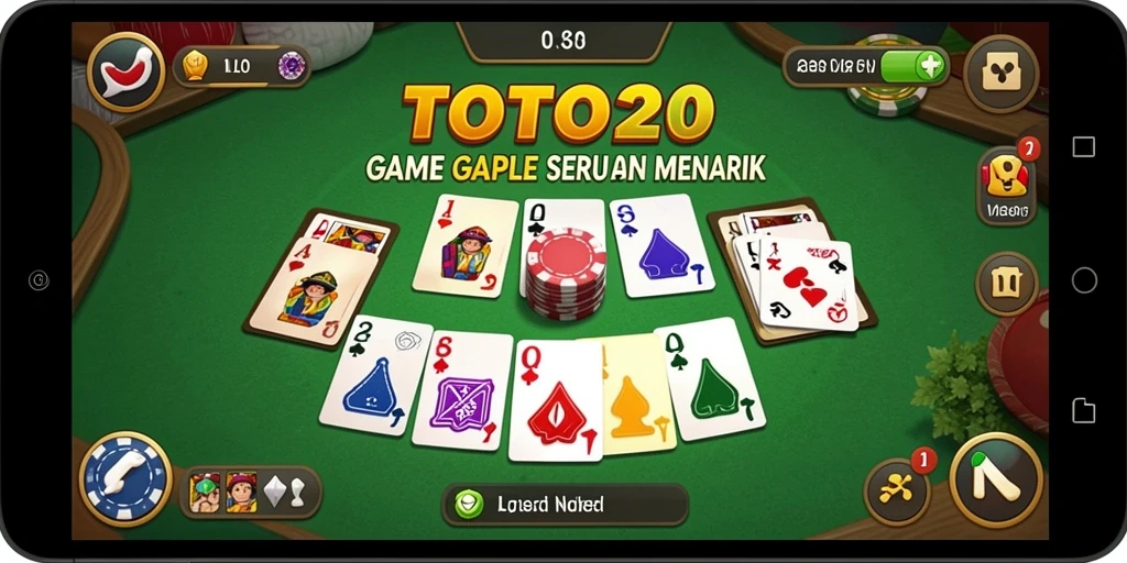 Gameplay seru TOTO20 dengan antarmuka menarik untuk Gaple.